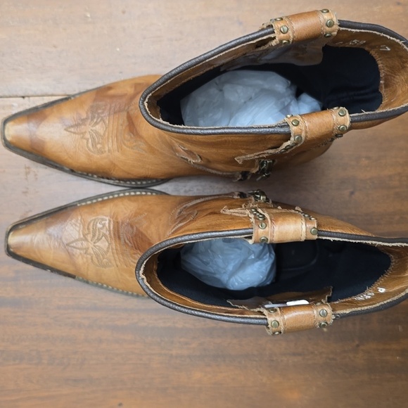 TUCSON BOOTS Women's Sz 37 Brown Leather Cowboy Boots - Picture 4 of 8